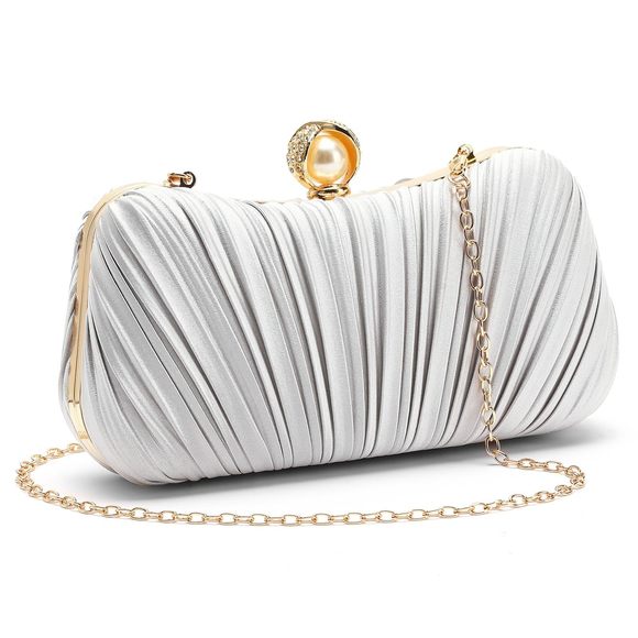 Clutch Purses Evening Bag Pleated Satins Clutch Purse Luxury :O - Picture 1 of 6